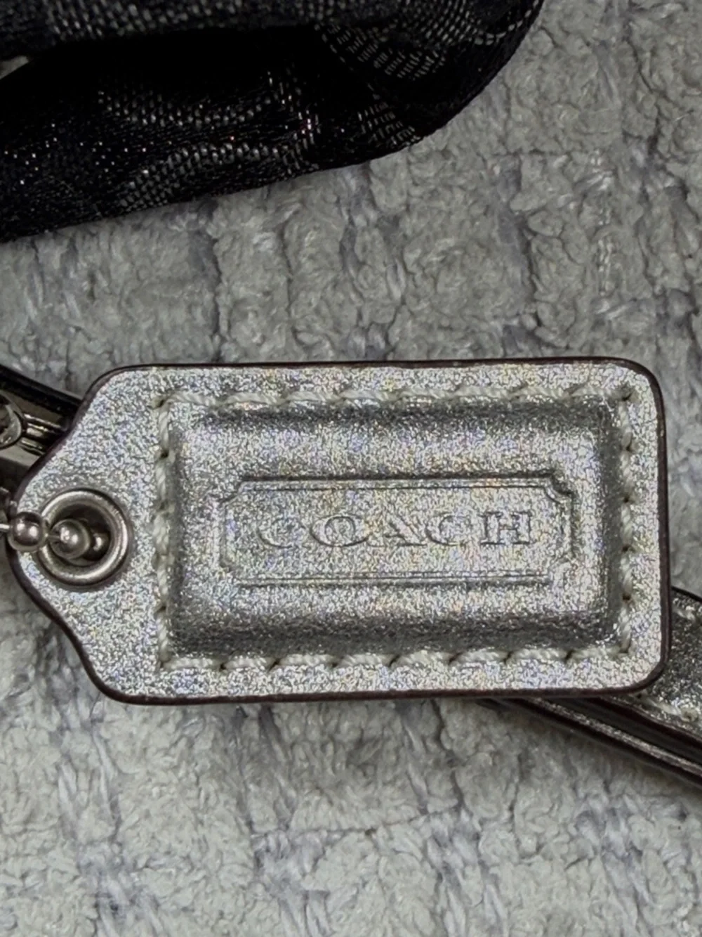 COACH Vintage Y2K Optic Lurex Framed Kisslock Clutch Wristlet Black Silver Pink